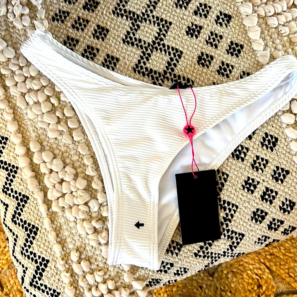 Cute white cheeky swim bottoms
